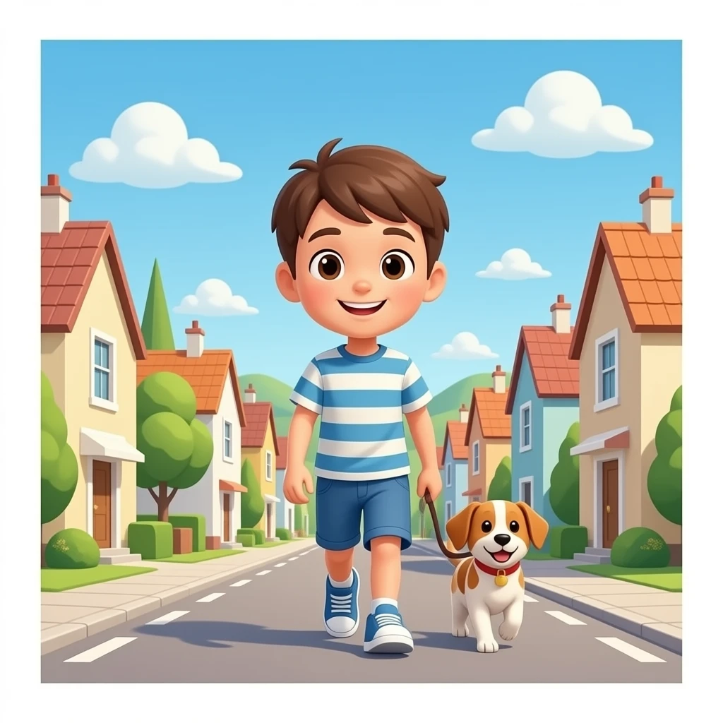 un llao i un gos en un poble ple de cases i el llaoi el gos caminanr per al pople emoji