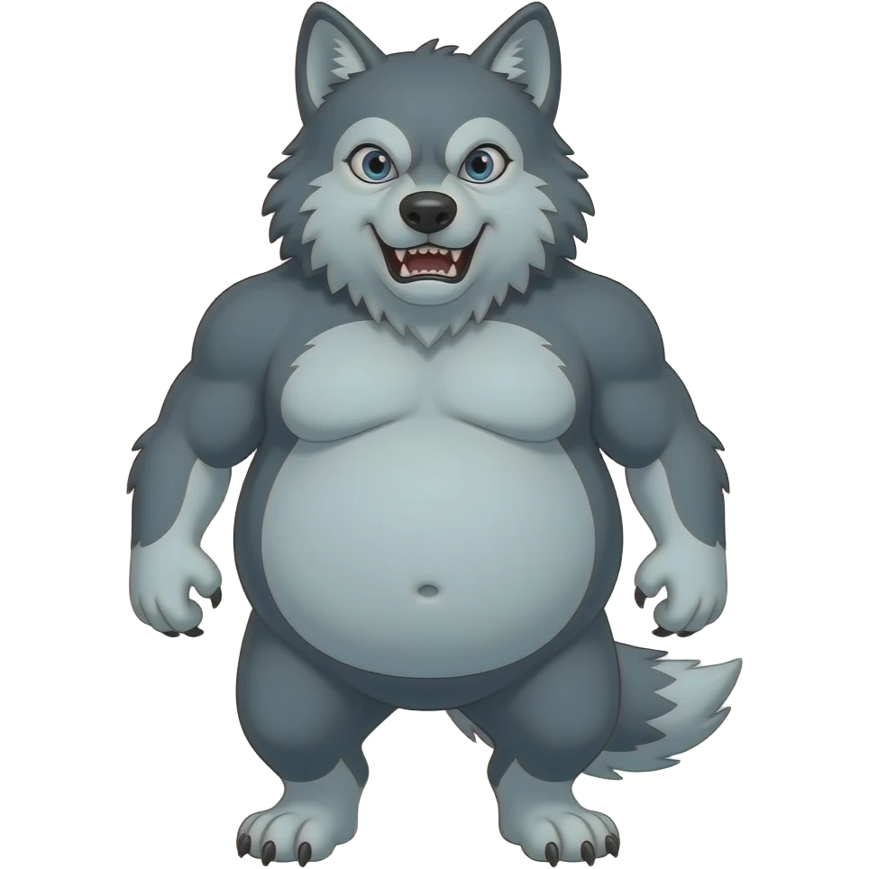 un lobo feroz con  mucha barriga emoji