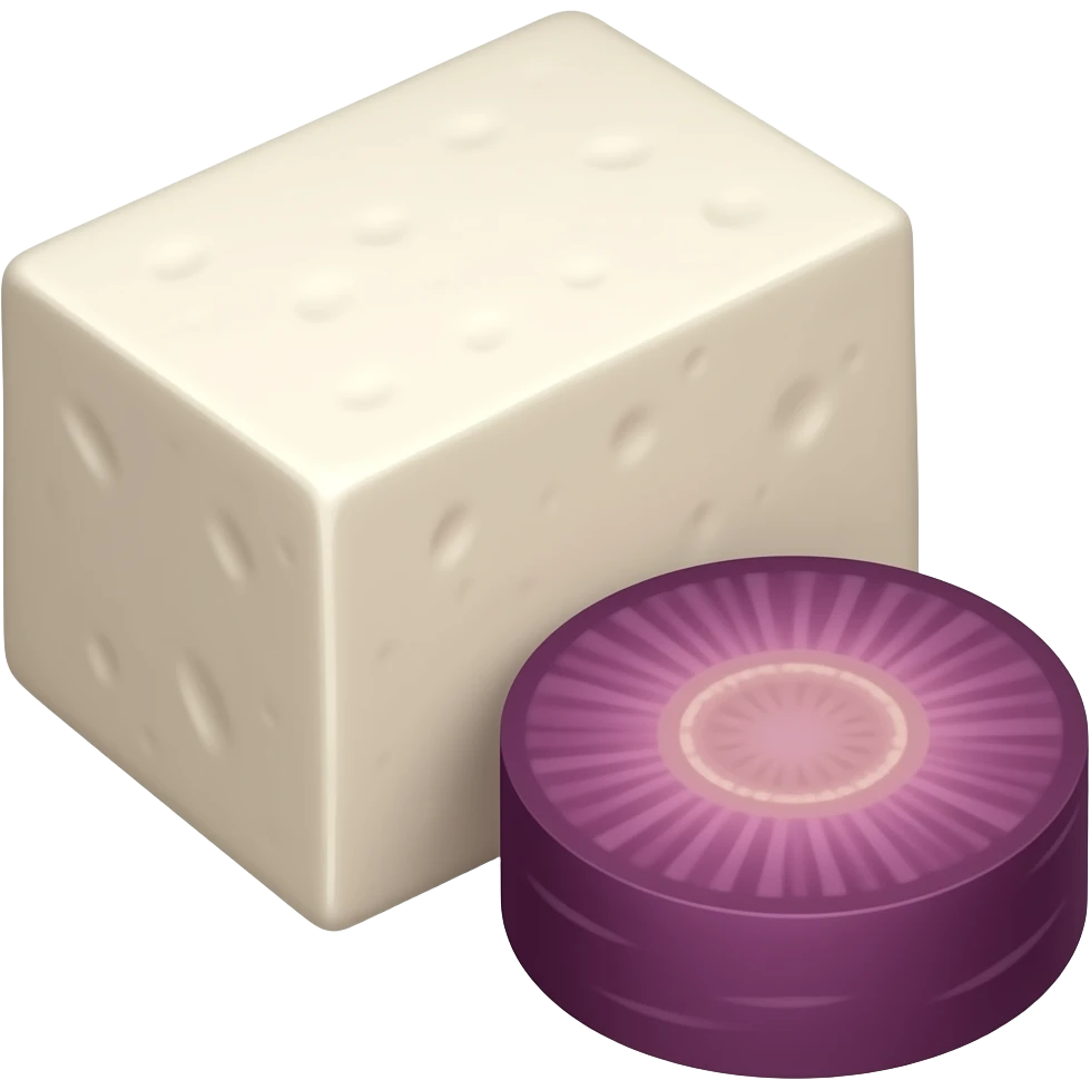 tofu with a purple carrot emoji