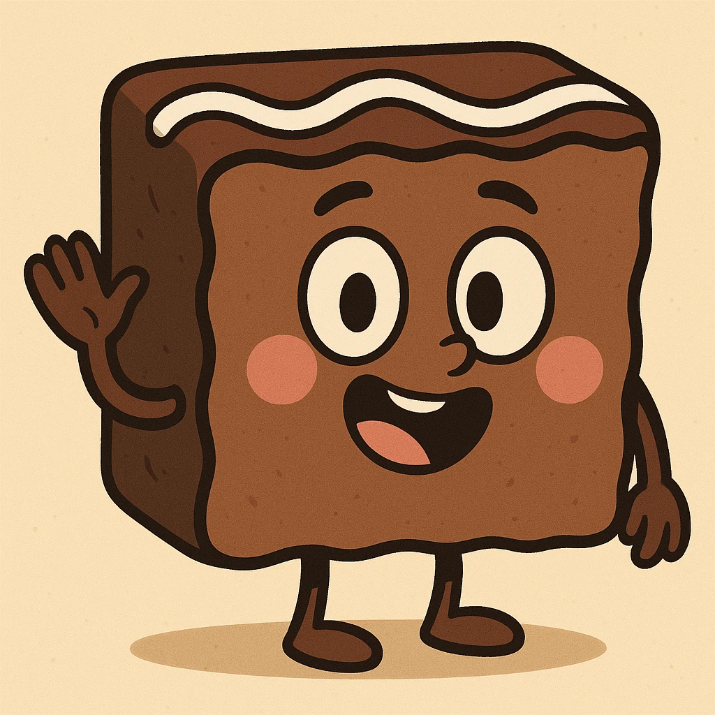 cartoon style illustration of a Little Debbie snack cake, cute and appealing emoji