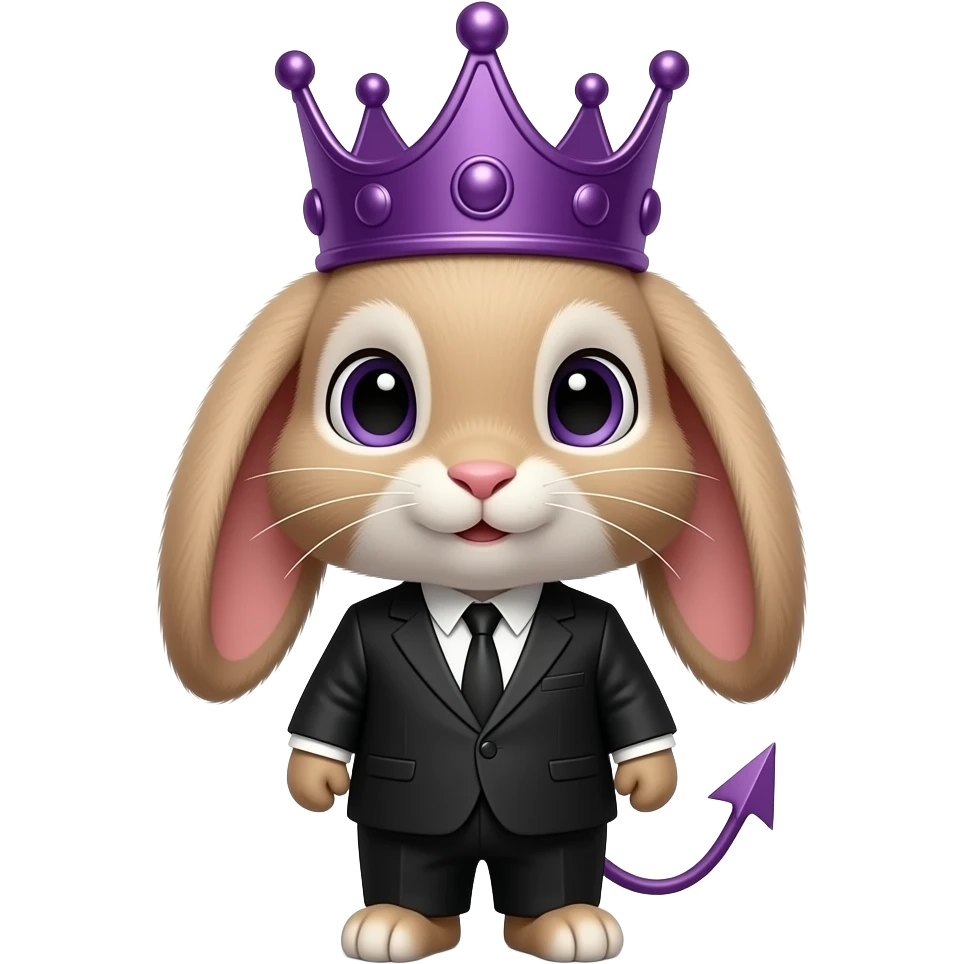 bunny animal kid purple devil king crown suit black emoji