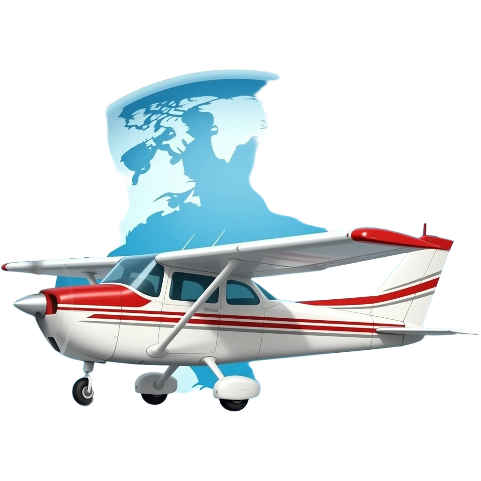 cessna 172 dando la vuelta al mundo emoji