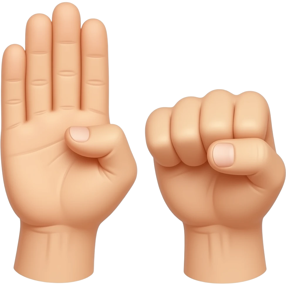 🤜🙏 non fait une main arrêté et une main qui tape dedans emoji