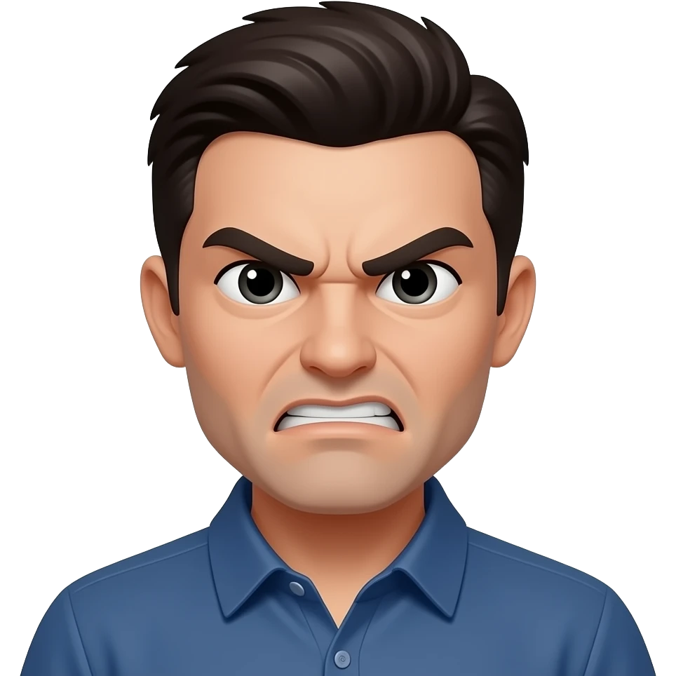 angry 3D chrome emoji emoji