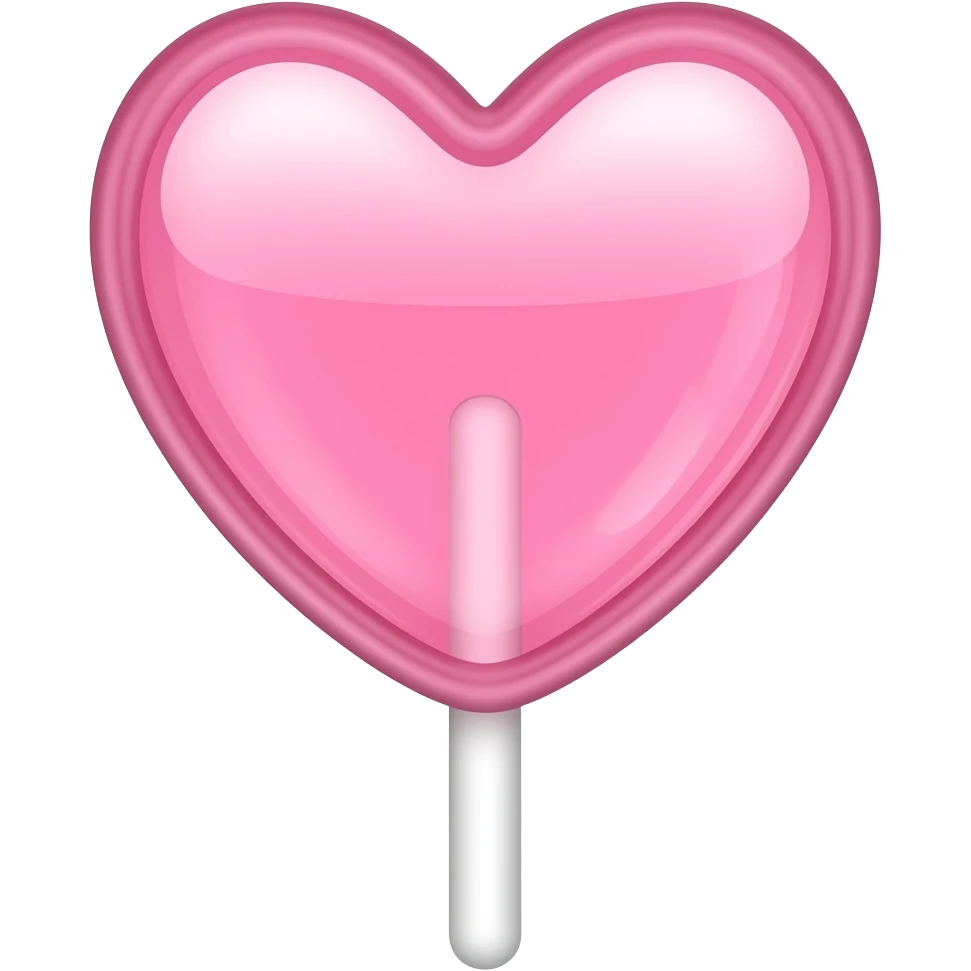Heart shaped clear pink lollipop with white stick emoji