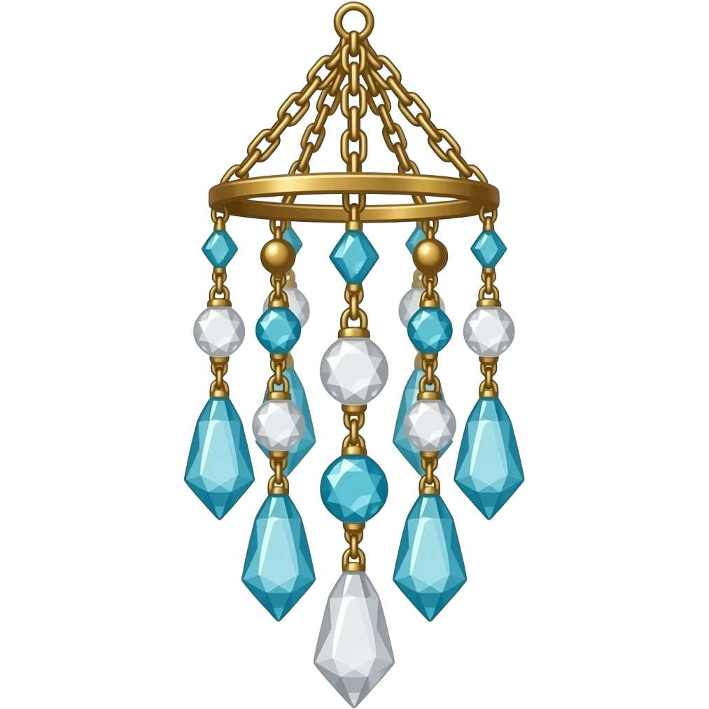 Hanging chained suncatcher with crystal gemstones emoji