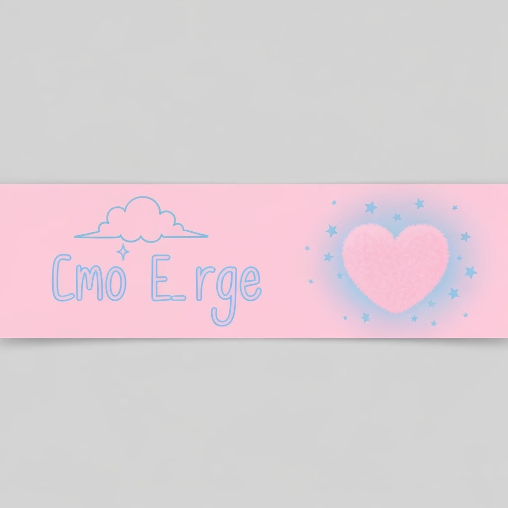 pastel emo banner with a heart accent, cute, expressive, minimal, variation 1 emoji
