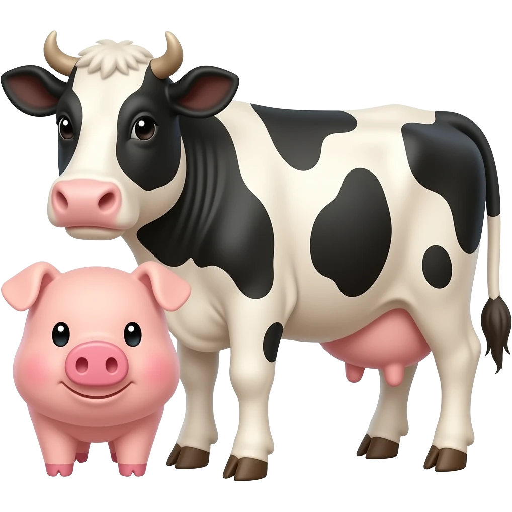 create a pig and a cow together emoji