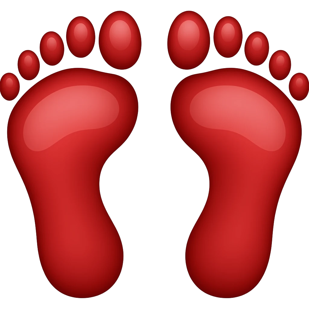 Mata Laxmi footprint in red colour both foot emoji