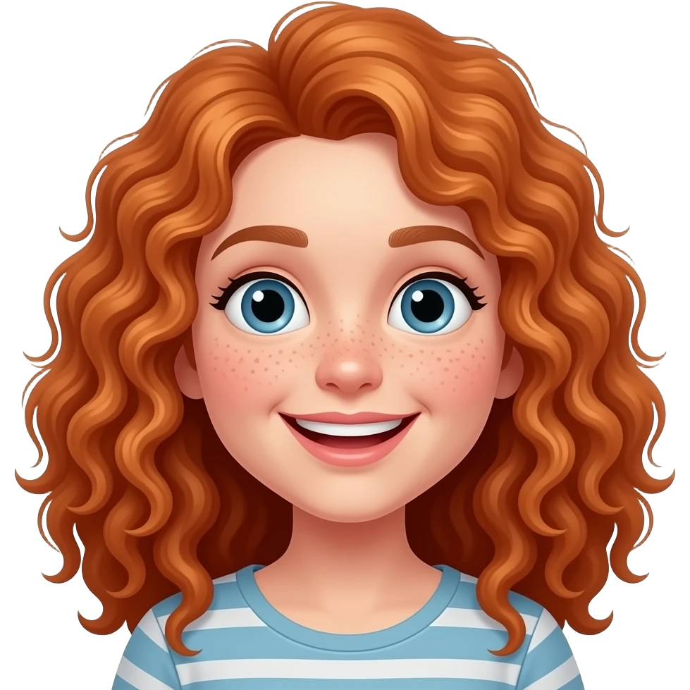 Fille rousse bouclés tâches de rousseur 🤪 emoji