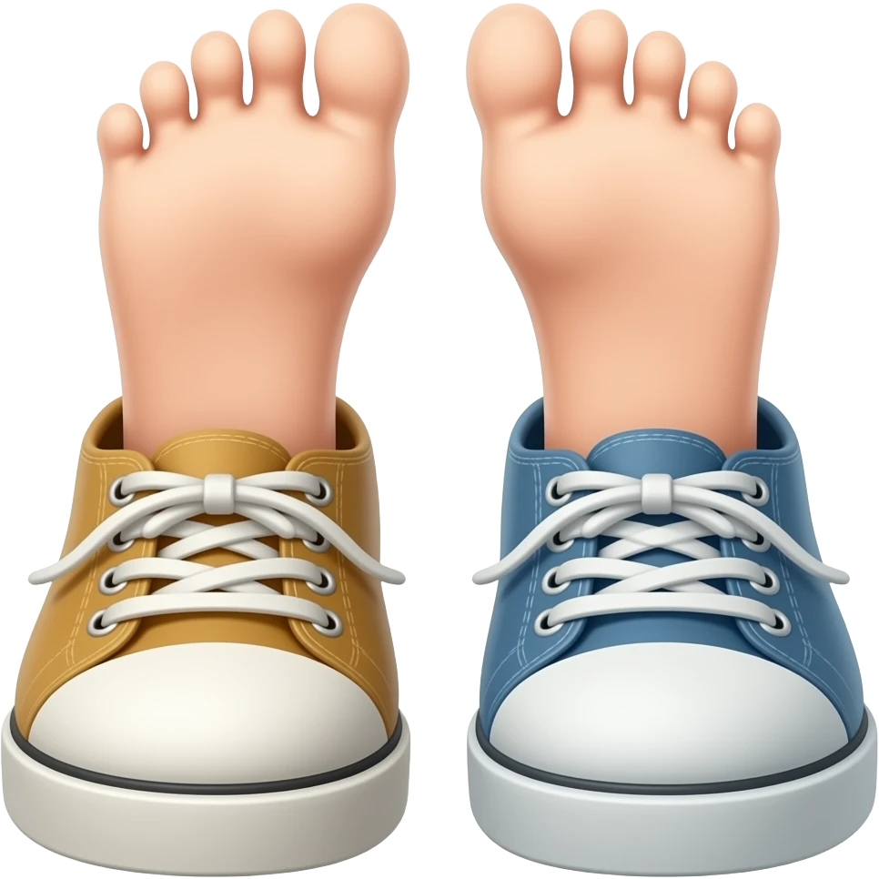 Kids feet poking out of shoes emoji