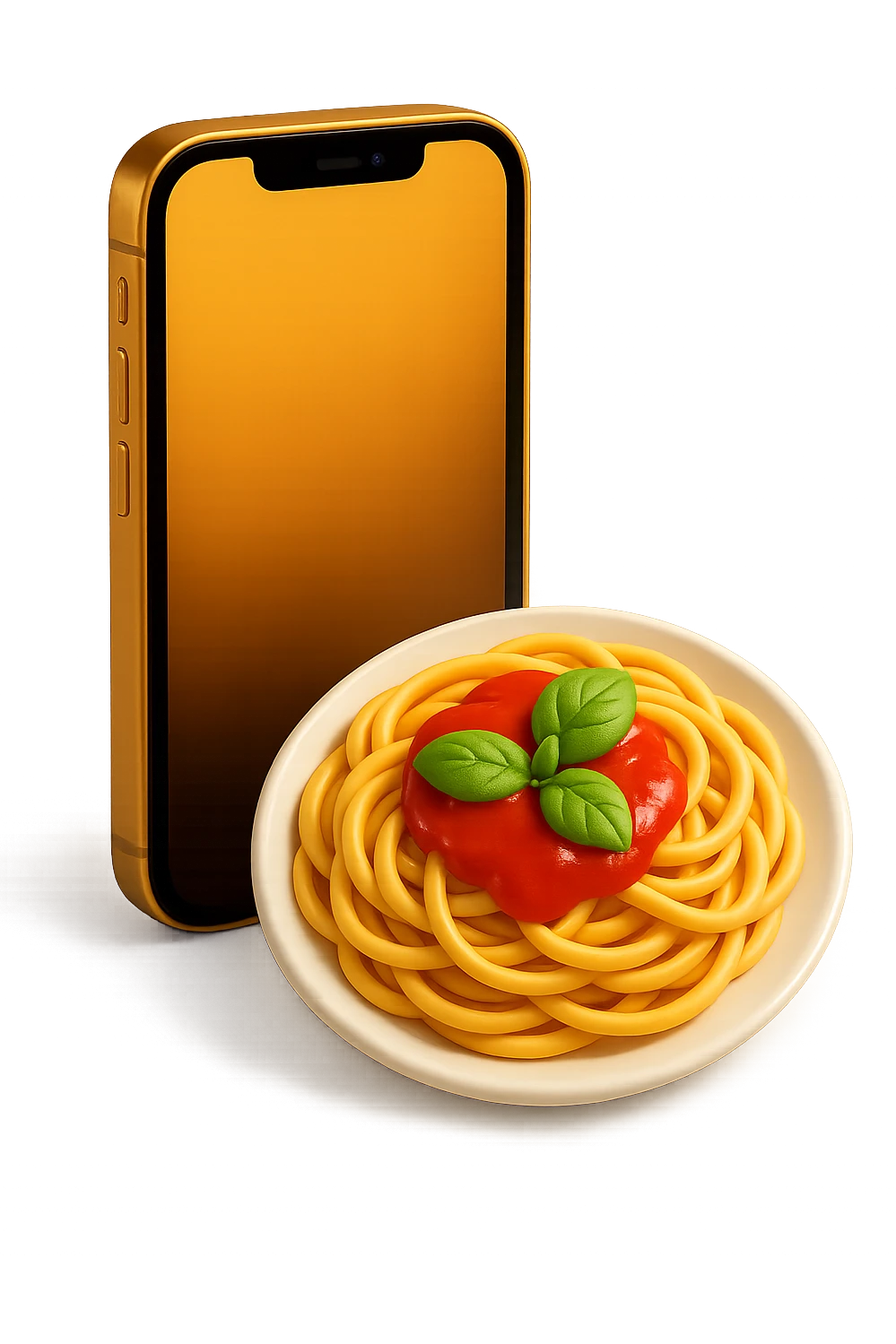 emoji 3d stile iphone che rappresenta un PIATTO DI PASTA 3d emoji