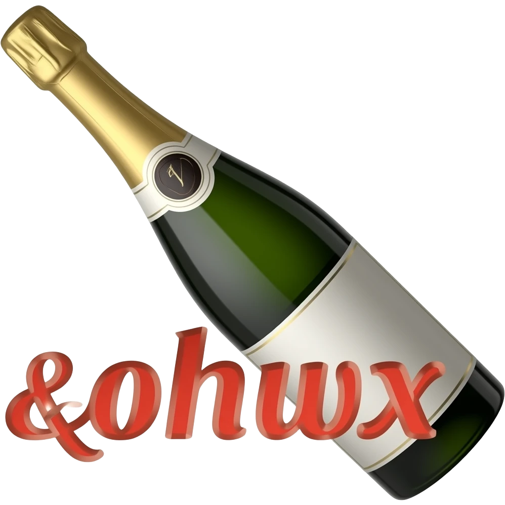 ازازه نبيذ مغلقه و مغلفه و رفيعه من فوق شبه الشمبانيه و عليها كلام احمر emoji