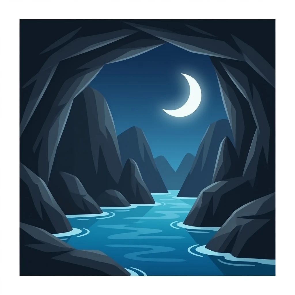 une grotte très sombre il ne doit pas y avoir de l'eau emoji