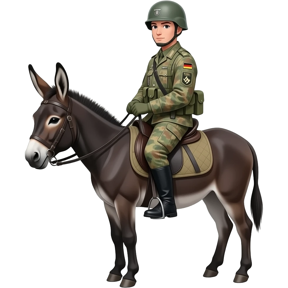 modern german army Gebirgsjaeger on donkey emoji