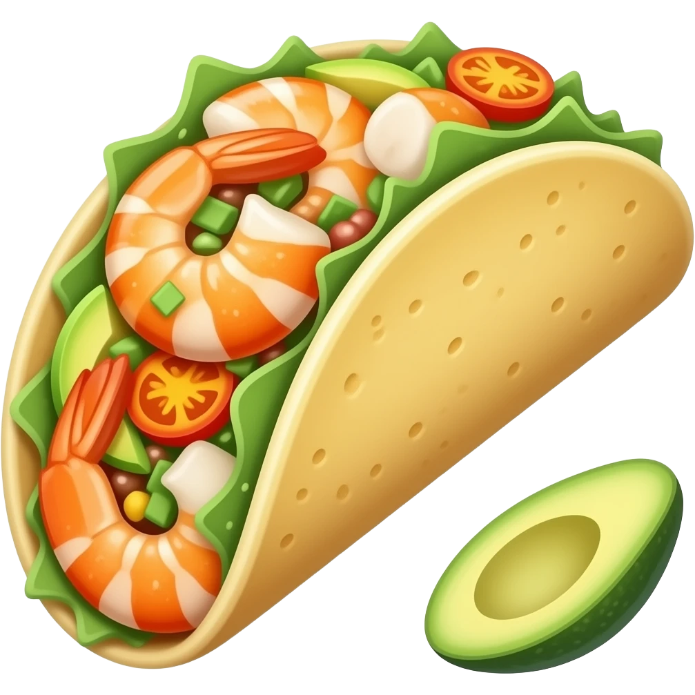 shrimp avocado tacos emoji