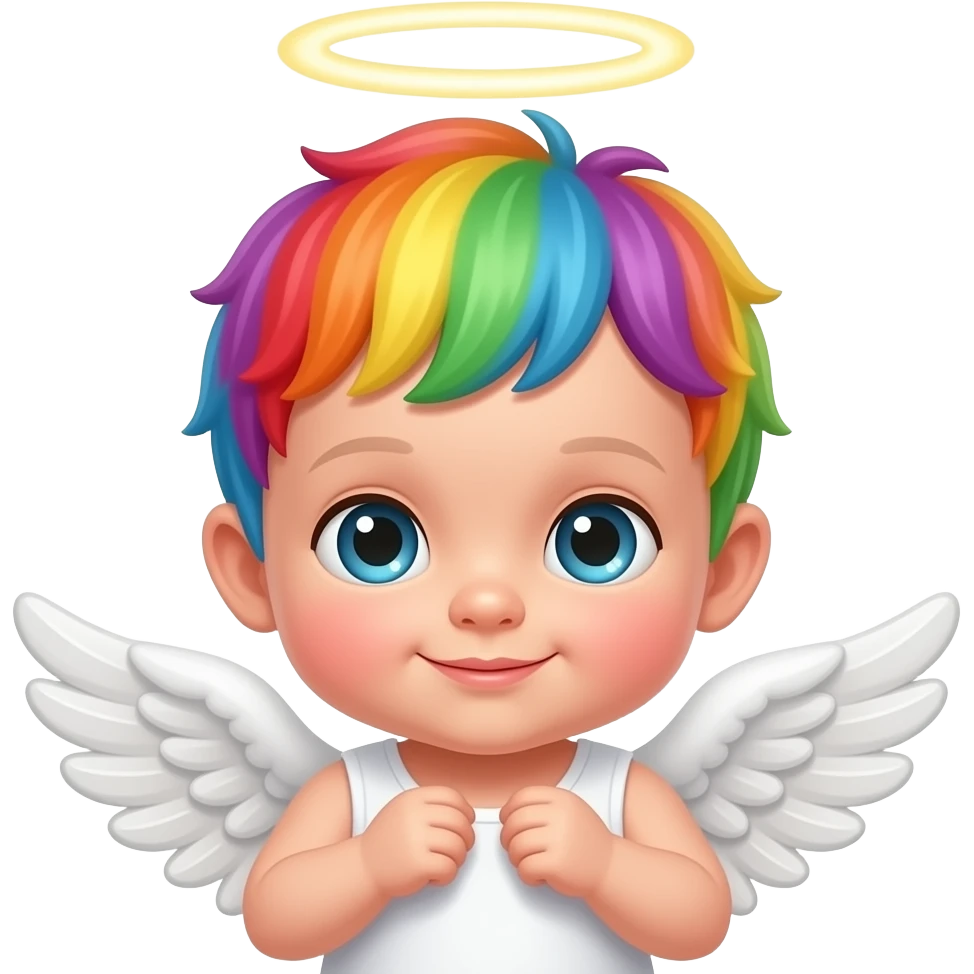 An Angel baby boy and a rainbow baby newborns emoji