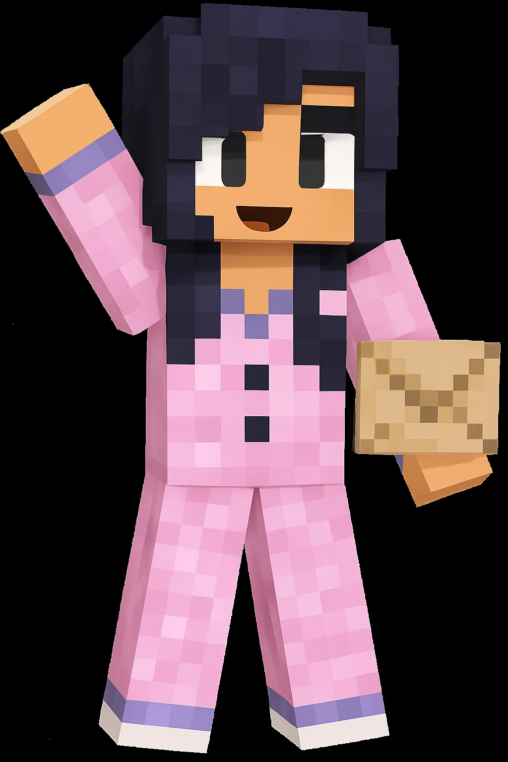 Add a letter in the character's hand, keeping the original Minecraft cartoon style and pose exactly the same. Only add the letter, do not change anything else. emoji