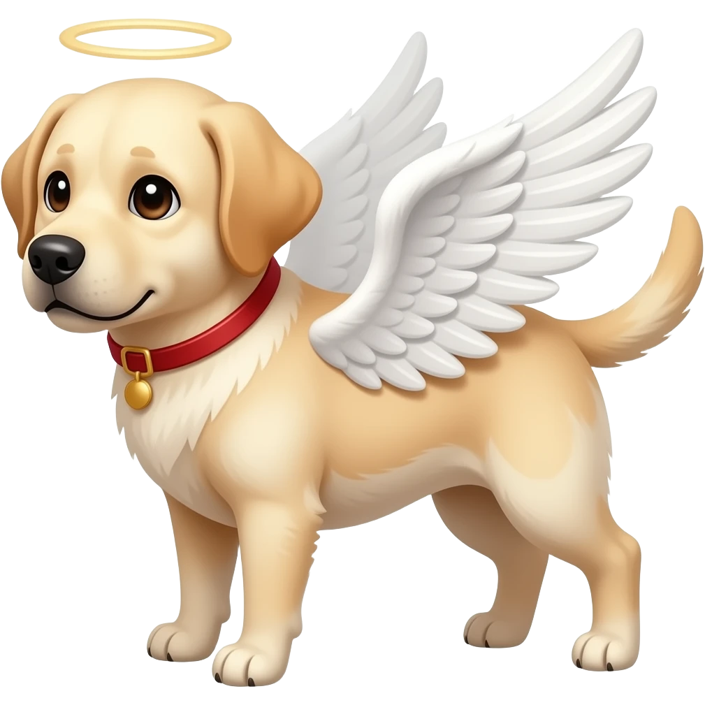Un labrador con le ali emoji