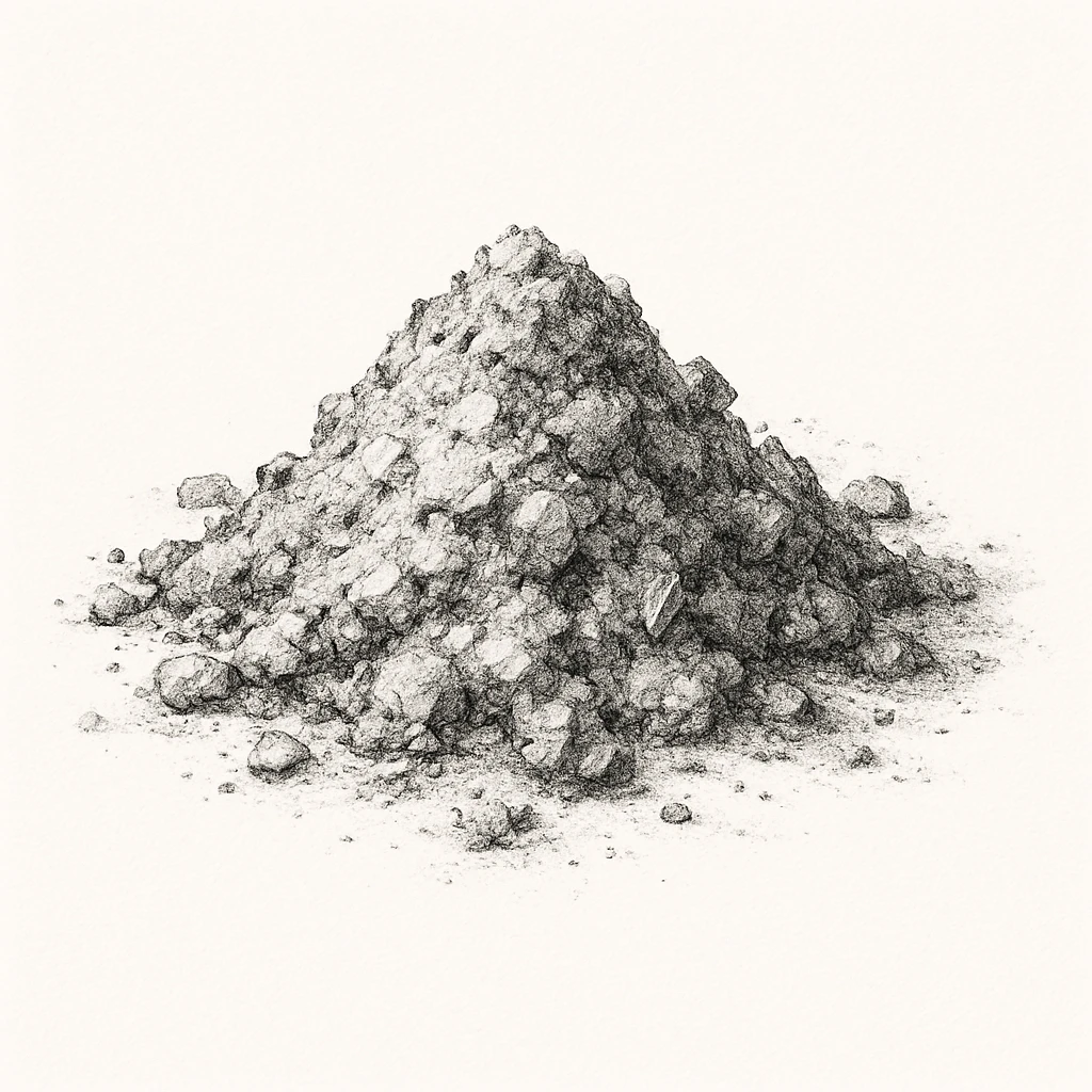 Сгенерируй кучку пепла серого, в чуть рисованном стиле на  белом фоне. Кучка должна смотреться ярко, объемно emoji