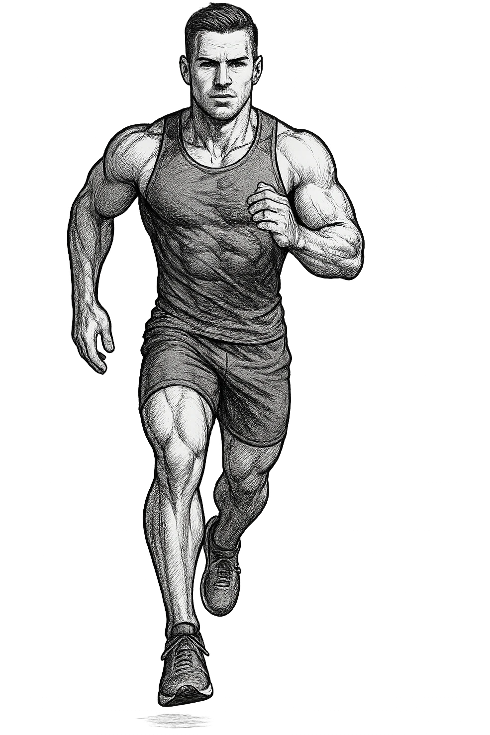 UOMO FITNESS CHE CORRE IN POSA FRONTALE emoji