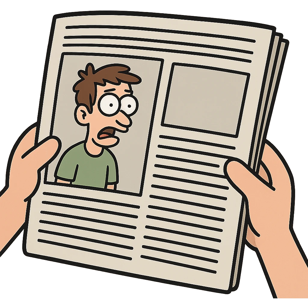 hands holding a newspaper emoji