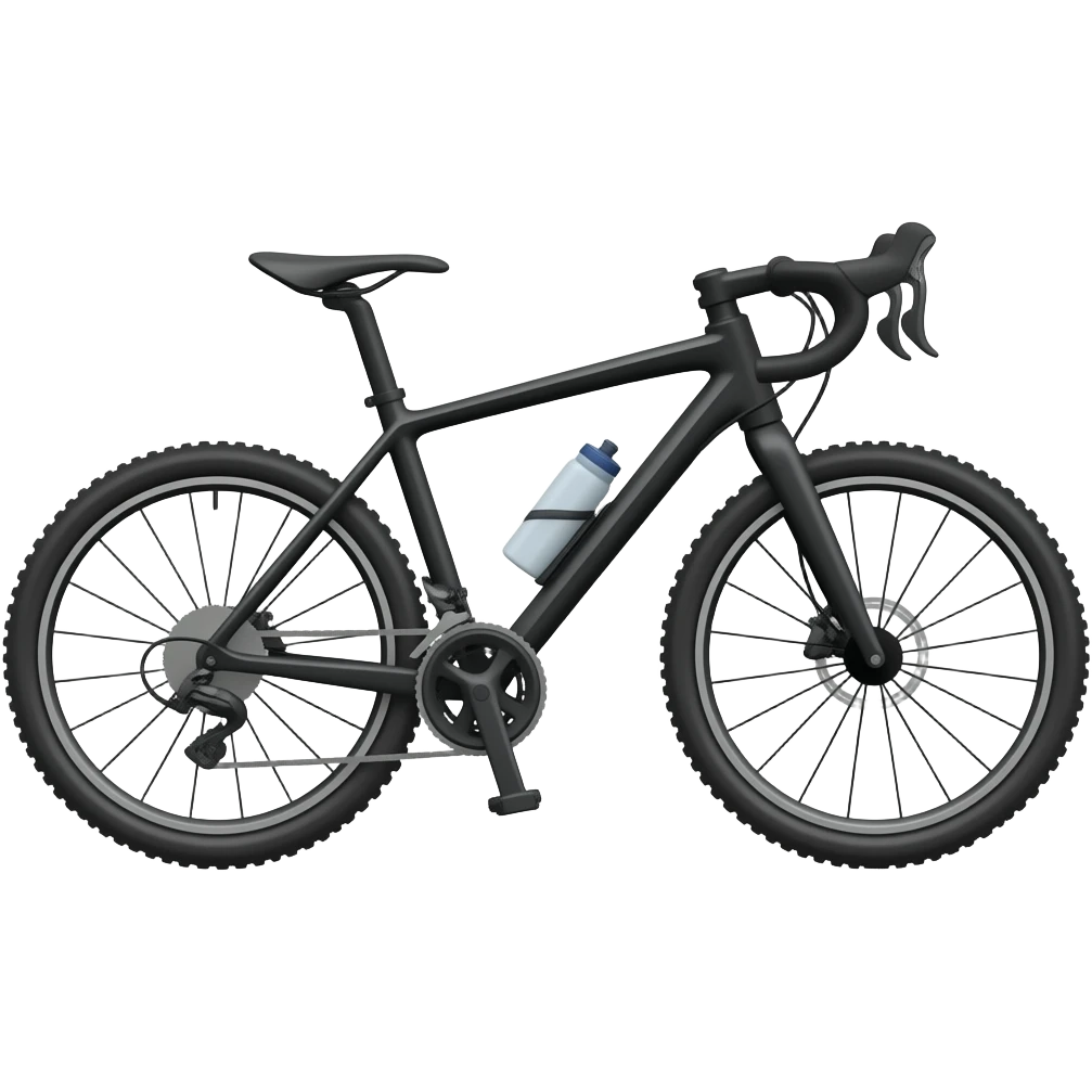 Mountain Bike cartoon black emoji