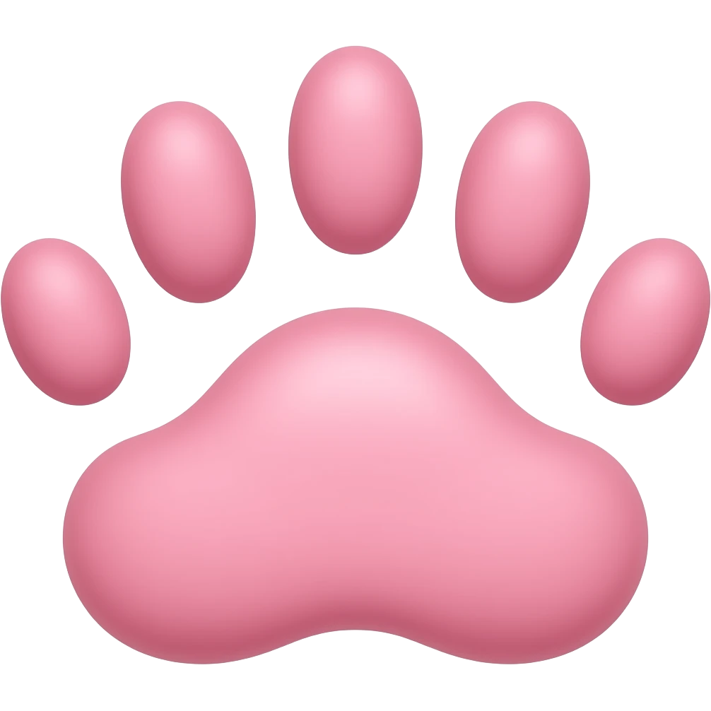 a pink footprint of a cat with four fingers only emoji
