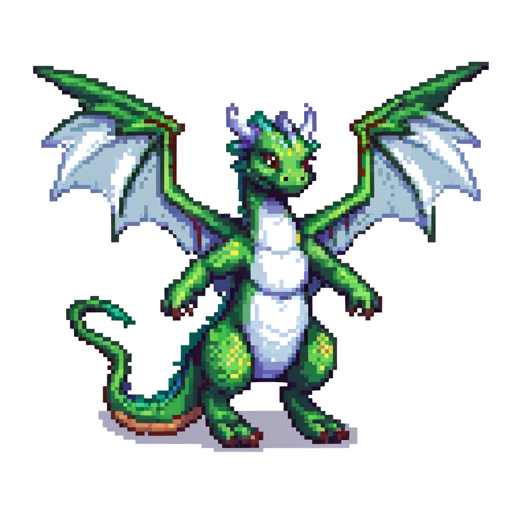 A flying dragon with wings spread emoji