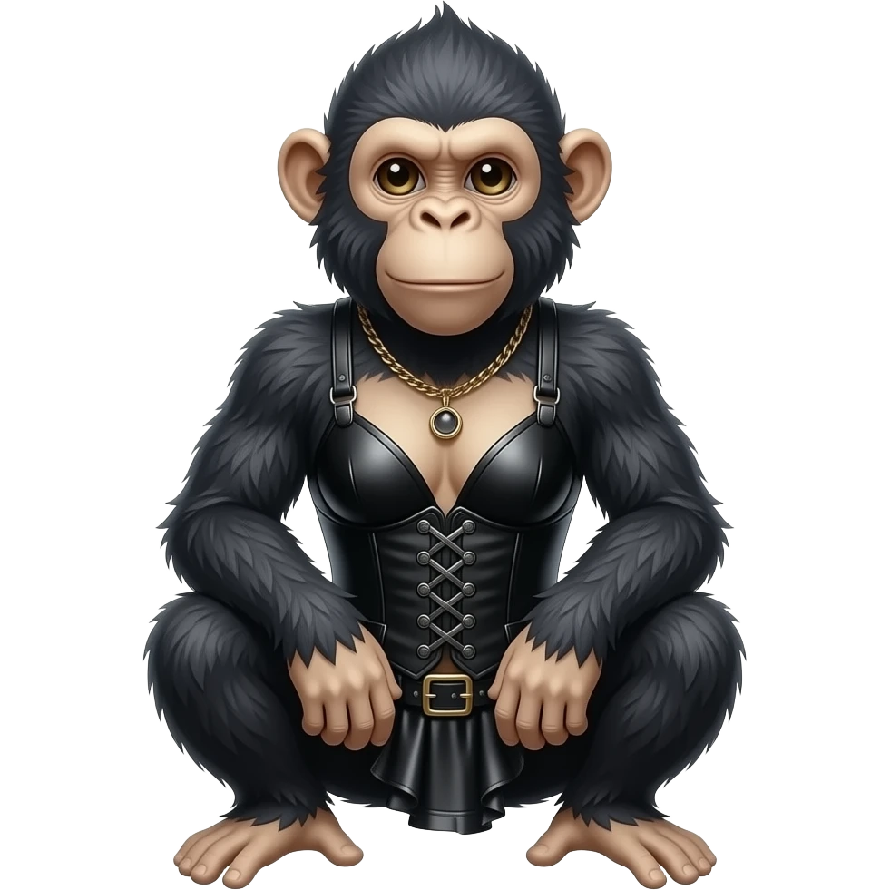 Sexy gothic moneky emoji