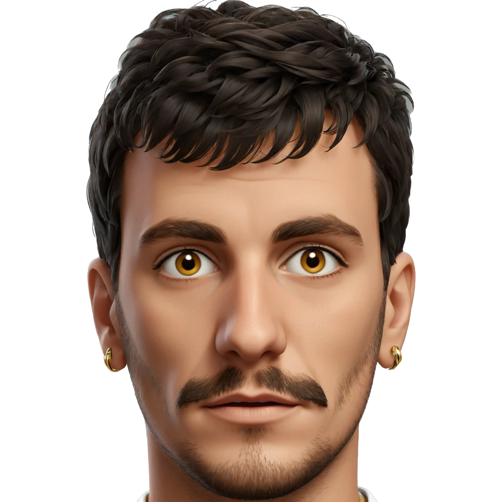 male portrait with earrings emoji