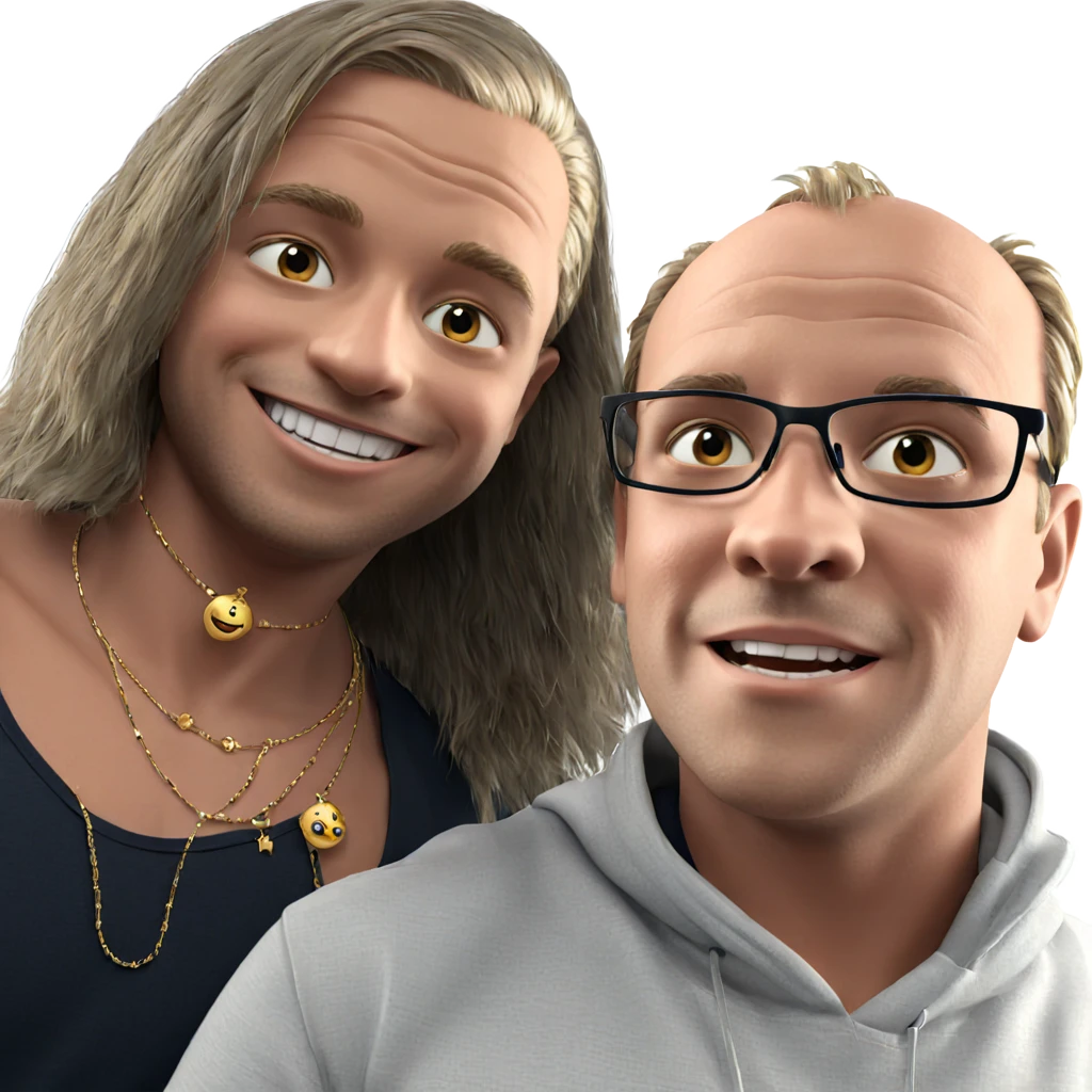 smiling boys with jewelry emoji