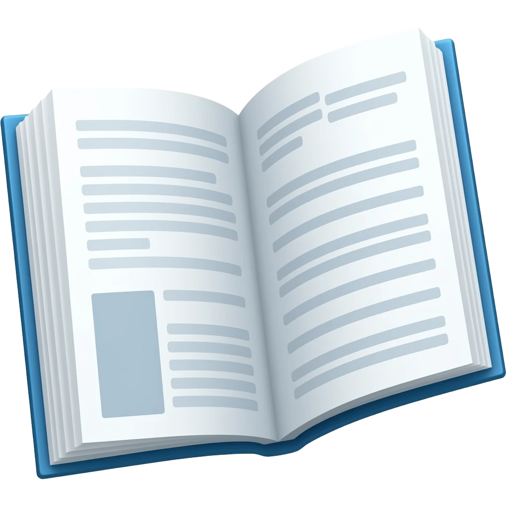 open blue book tilted at 40 degrees emoji