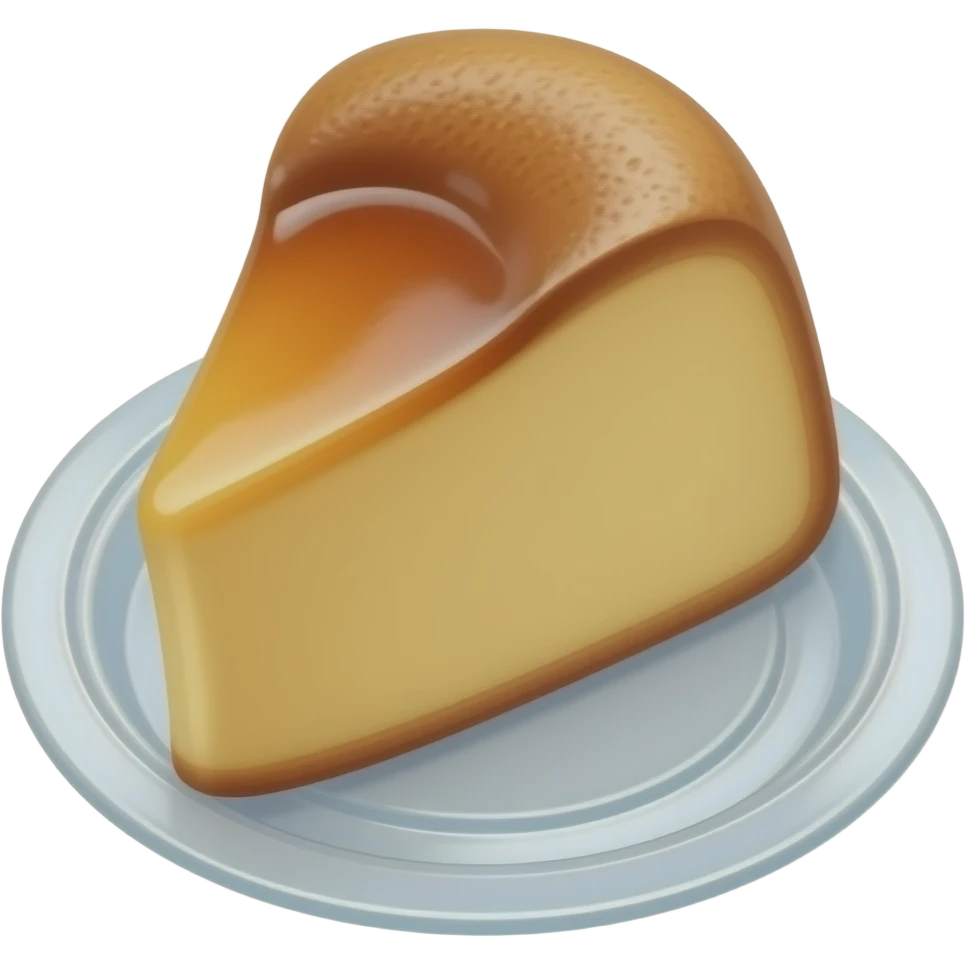 1 slice Pudding in a plastic transparent plate emoji