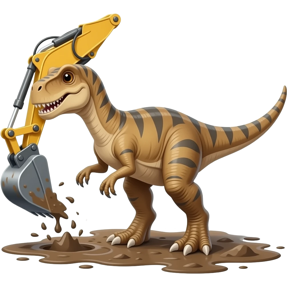 excavator dinosaur emoji