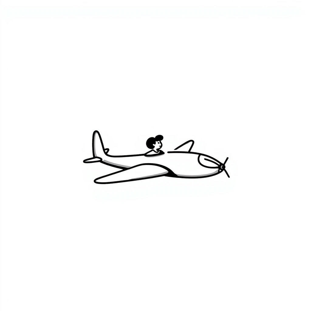 flying glider, hand drawn doodle style emoji