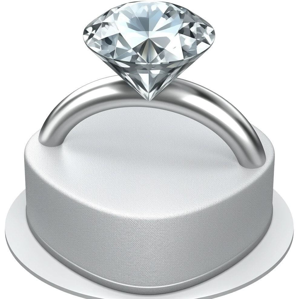 A diamond ring themed cake emoji