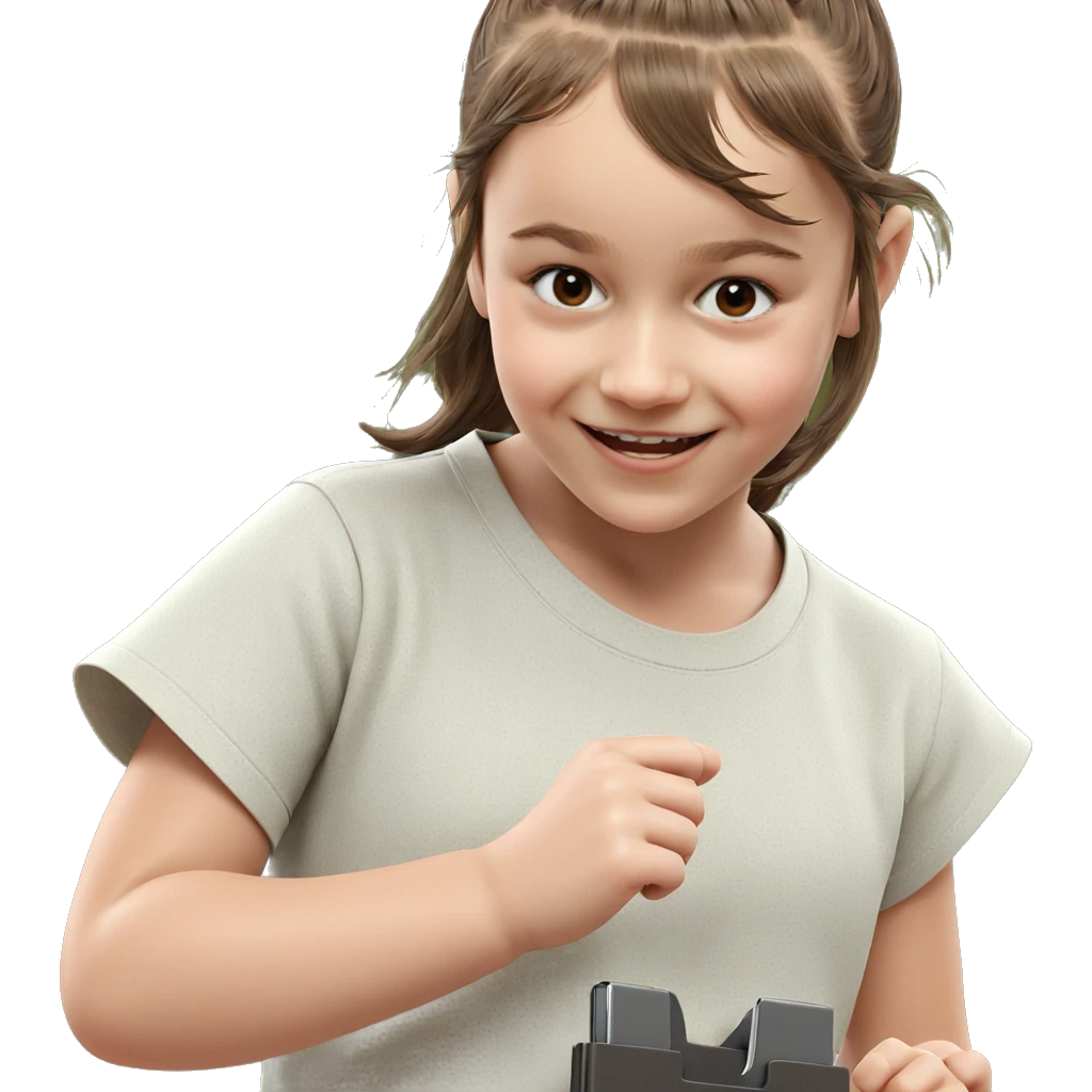 smiling girl with brown hair emoji