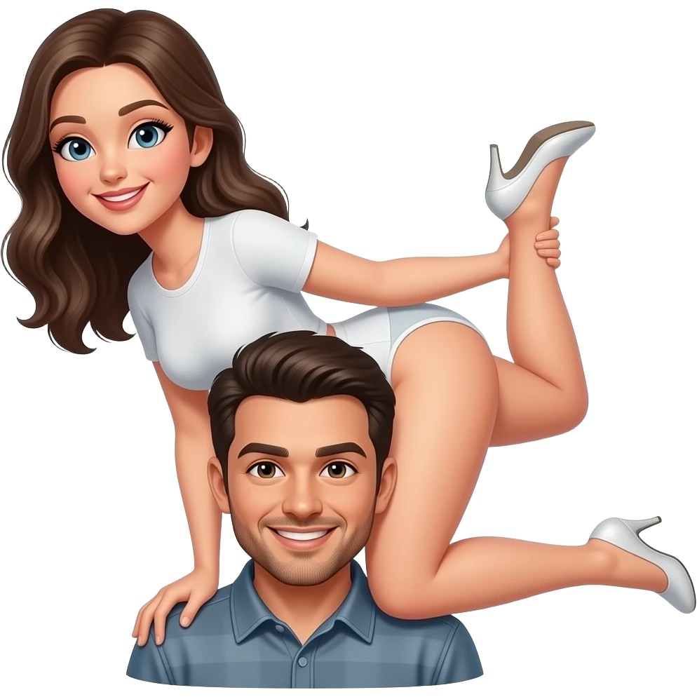 Girl twerking over guy emoji