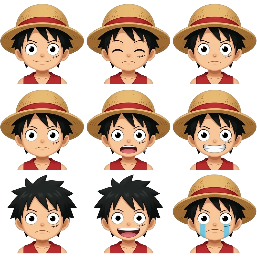 Luffy emotions emoji