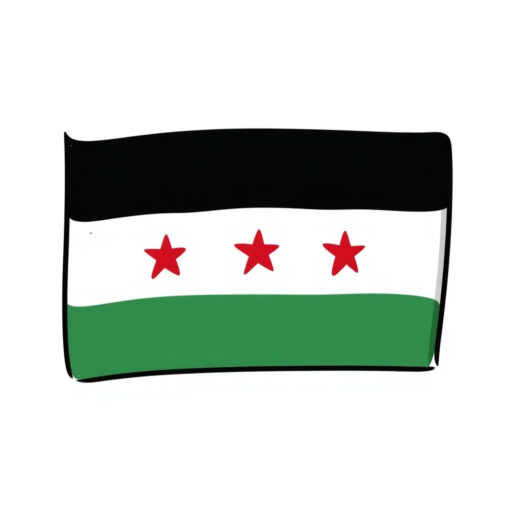 the flag of Syria, hand-drawn doodle style, no text emoji