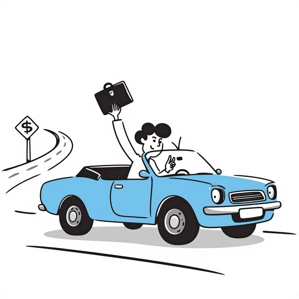 Accountant in blue car drive to Lipetsk emoji