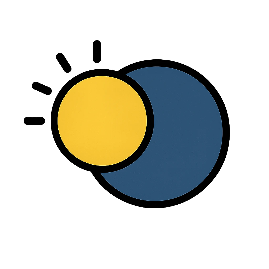 solar eclipse icon, clean and modern style emoji