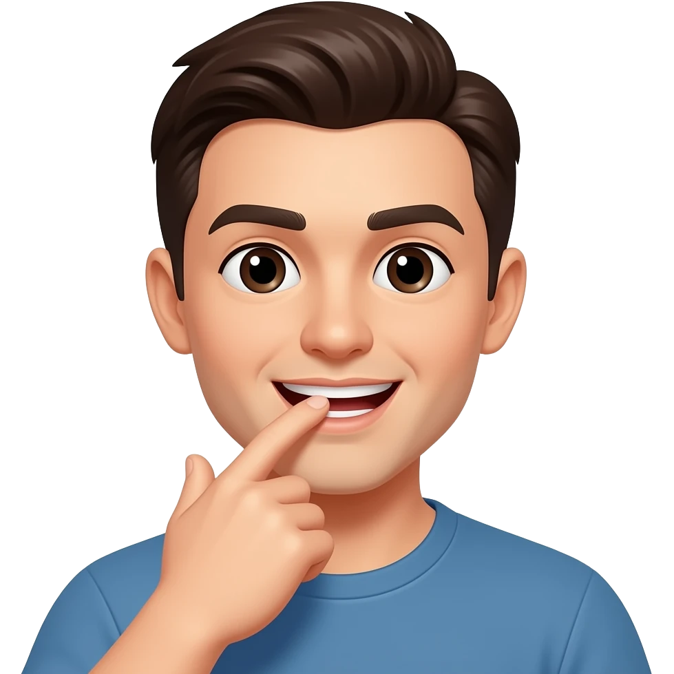 emoji face biting finger emoji