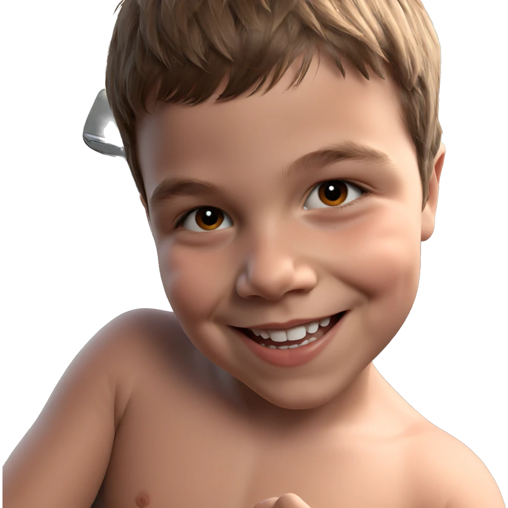 smiling boy with brown hair emoji