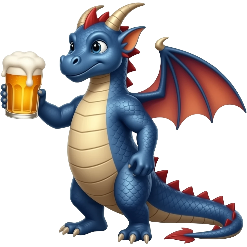 pixar lokking dragonkin drinking beer emoji