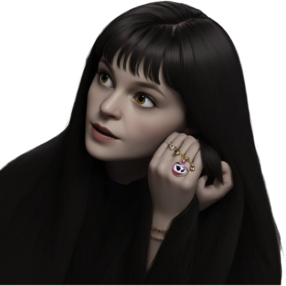 girl with long hair jewelry emoji