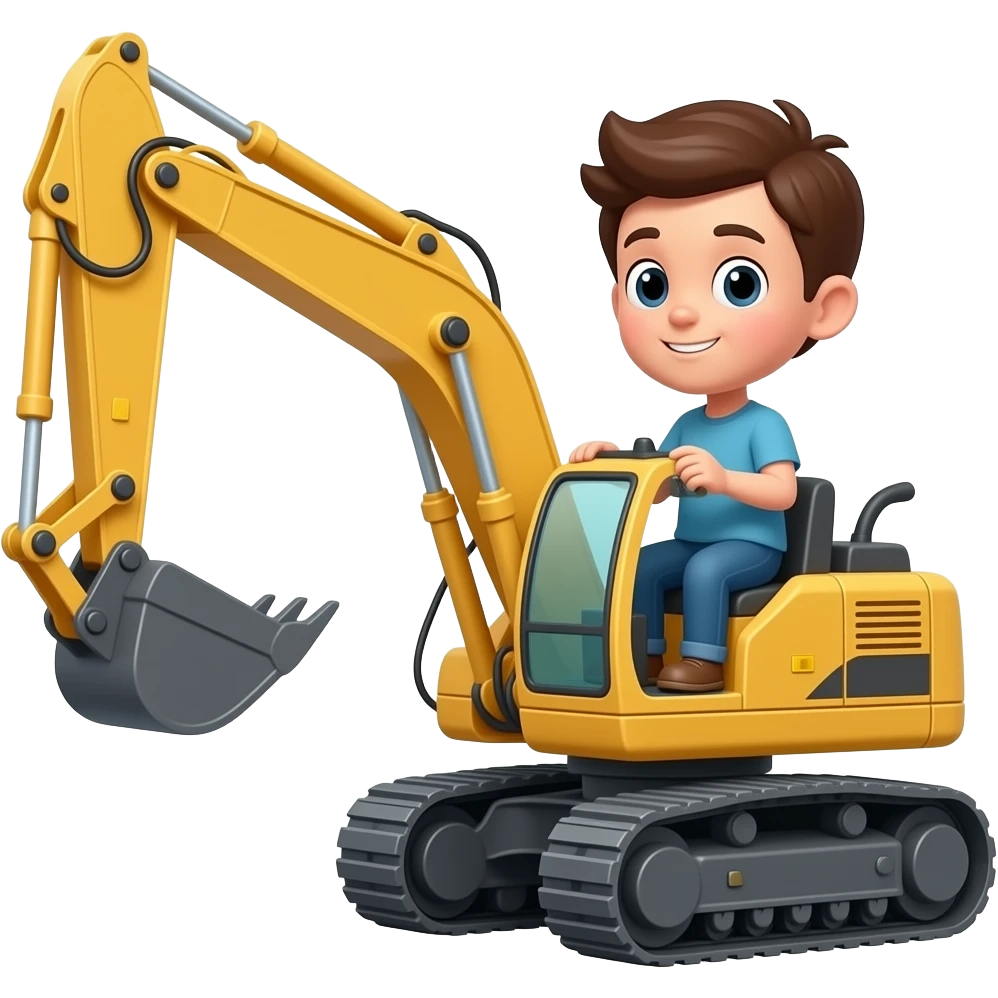 excavator  boy emoji