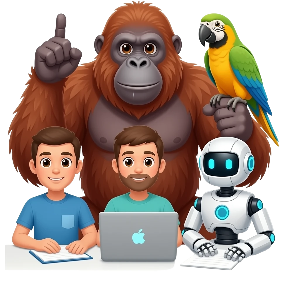 🦧🦜🤖💻🧑‍💻🧑‍💻🧑‍💻 working emoji