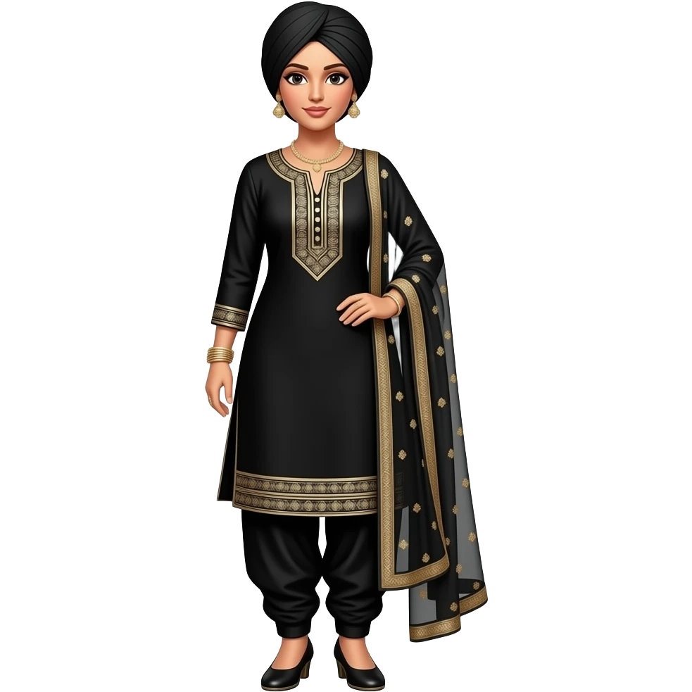 punjabi salwar suit womens emoji just the outfit no person in black emoji